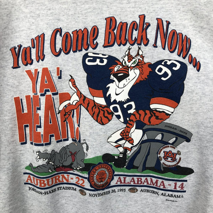 90'S Tee Jays College Character Sweatshirt, Made in USA, Men's XL equivalent, Vintage polyester gray type Vintage Second Hand