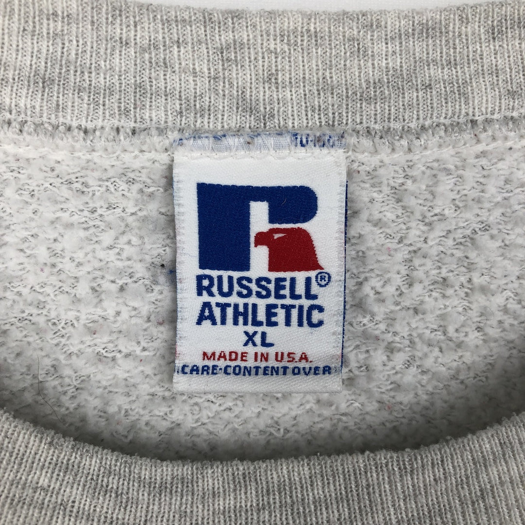 90'S Russell College Character Sweatshirt, Made in USA, Men's Size L, Vintage cotton gray type Vintage Second Hand