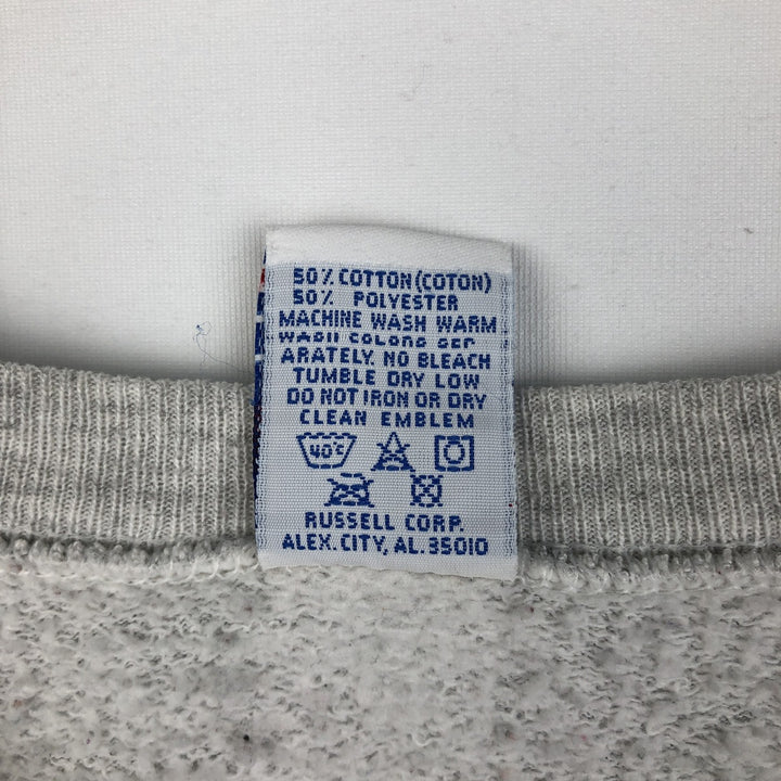 90'S Russell College Character Sweatshirt, Made in USA, Men's Size L, Vintage cotton gray type Vintage Second Hand