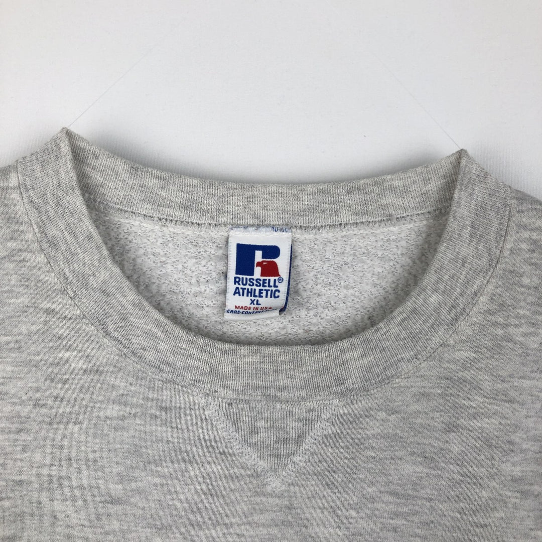 90'S Russell College Character Sweatshirt, Made in USA, Men's Size L, Vintage cotton gray type Vintage Second Hand