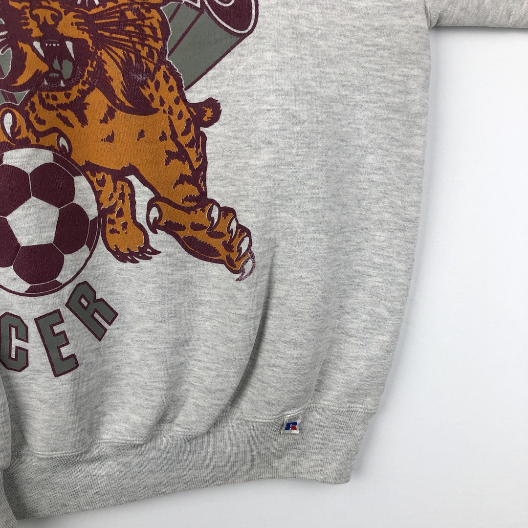 90'S Russell College Character Sweatshirt, Made in USA, Men's Size L, Vintage cotton gray type Vintage Second Hand