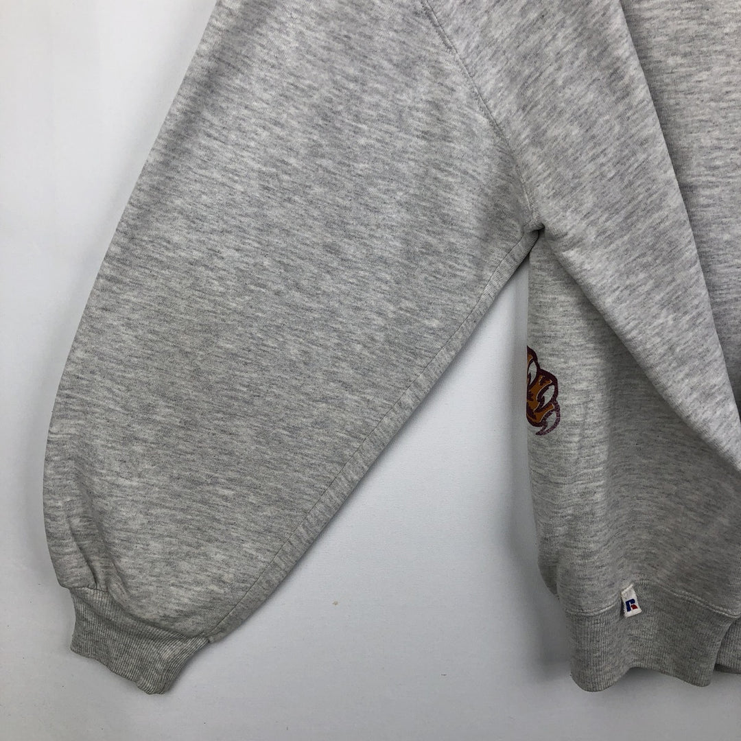 90'S Russell College Character Sweatshirt, Made in USA, Men's Size L, Vintage cotton gray type Vintage Second Hand