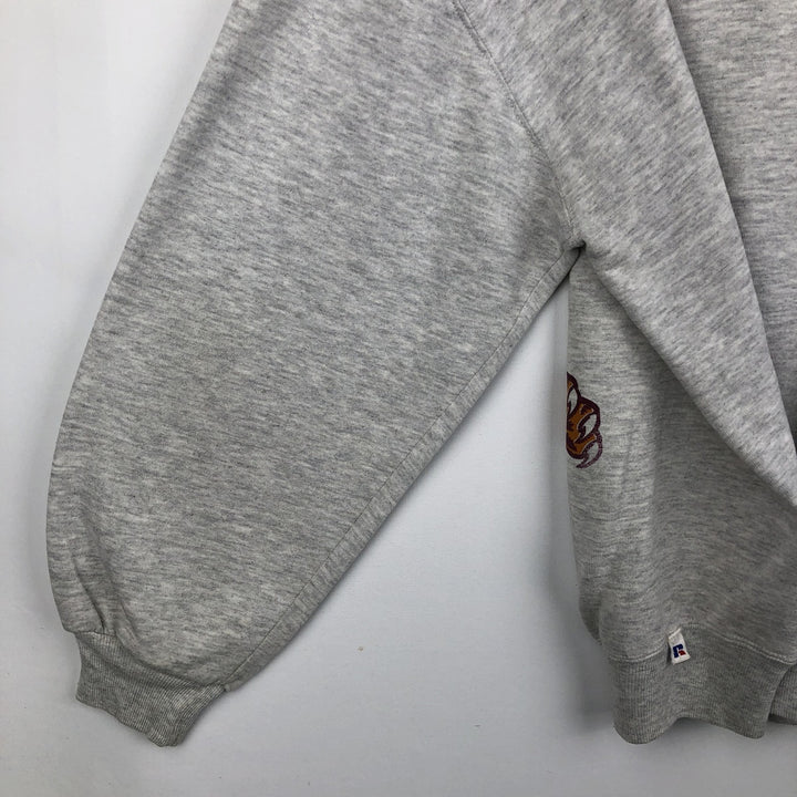 90'S Russell College Character Sweatshirt, Made in USA, Men's Size L, Vintage cotton gray type Vintage Second Hand