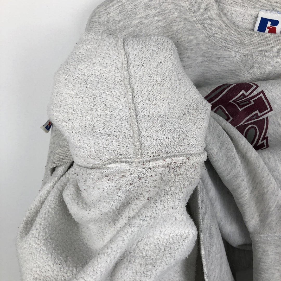 90'S Russell College Character Sweatshirt, Made in USA, Men's Size L, Vintage cotton gray type Vintage Second Hand