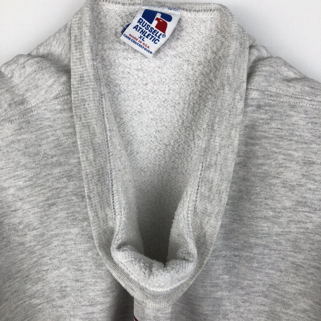 90'S Russell College Character Sweatshirt, Made in USA, Men's Size L, Vintage cotton gray type Vintage Second Hand