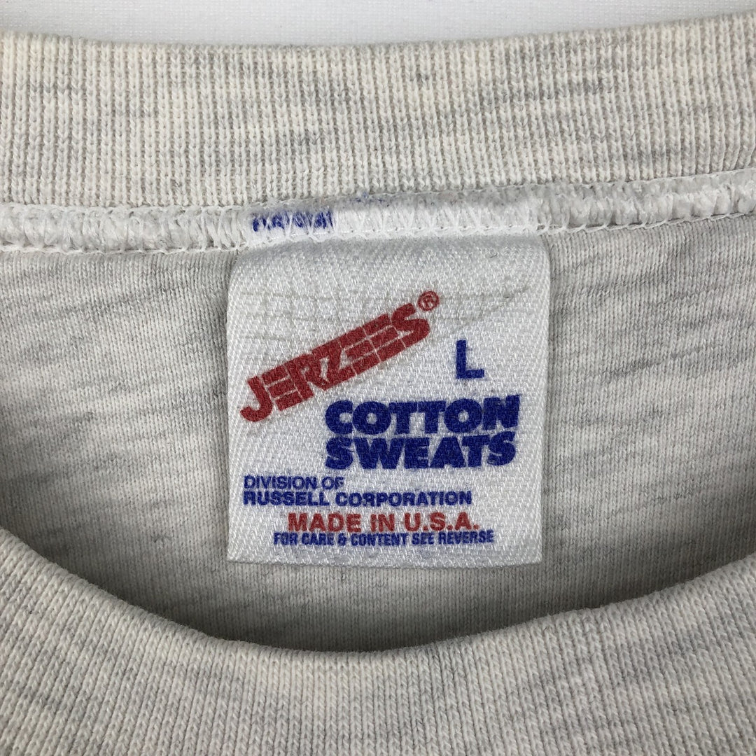 80s-90'S Jerzees College Sweatshirt, Made in USA, Men's Size L, Vintage cotton gray type Vintage Second Hand