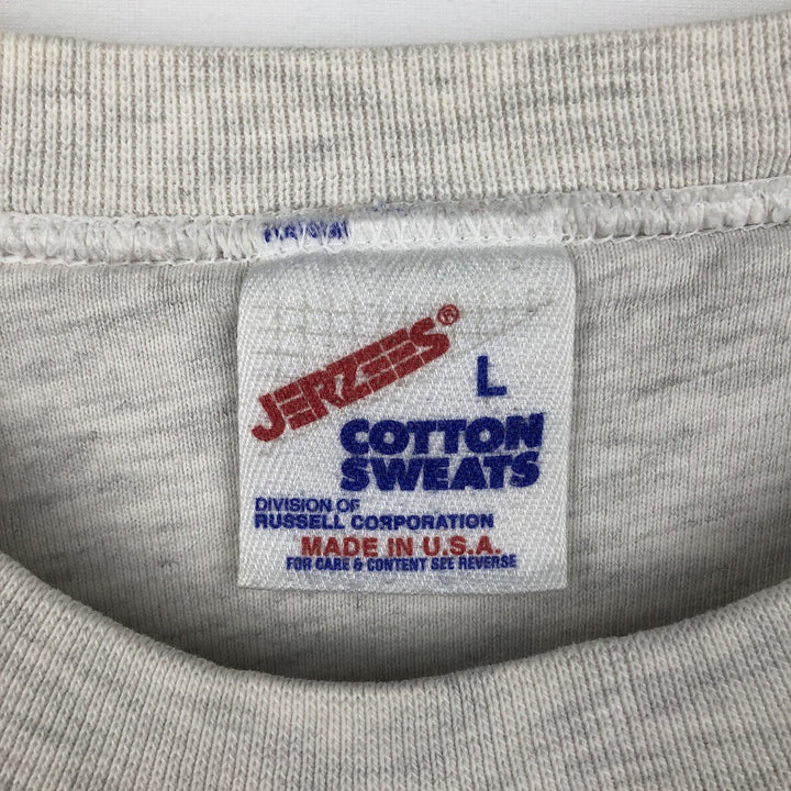 80s-90'S Jerzees College Sweatshirt, Made in USA, Men's Size L, Vintage cotton gray type Vintage Second Hand