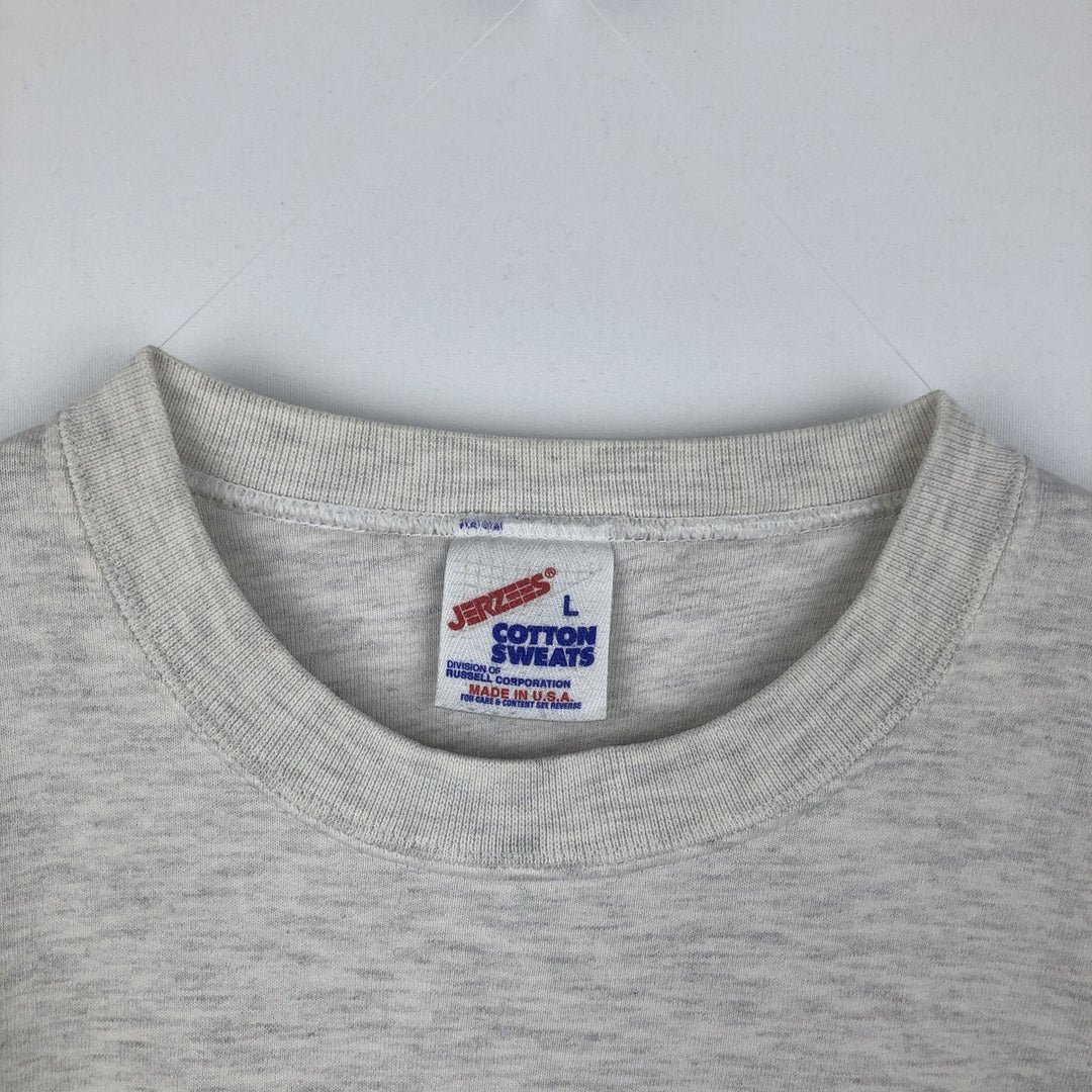 80s-90'S Jerzees College Sweatshirt, Made in USA, Men's Size L, Vintage cotton gray type Vintage Second Hand