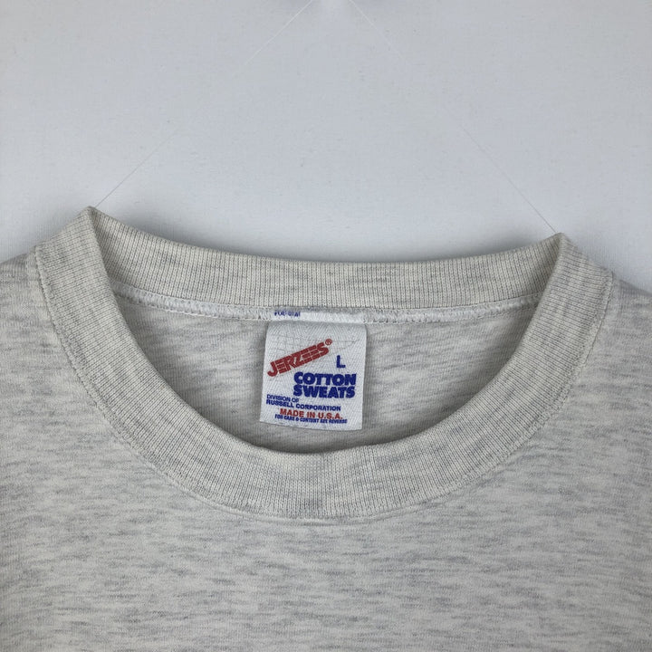 80s-90'S Jerzees College Sweatshirt, Made in USA, Men's Size L, Vintage cotton gray type Vintage Second Hand