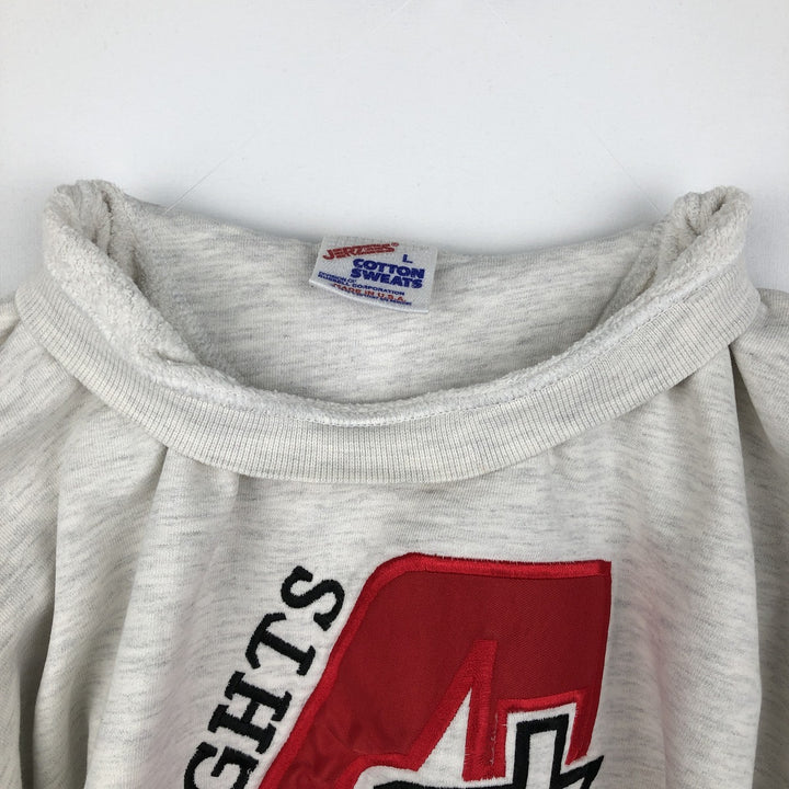 80s-90'S Jerzees College Sweatshirt, Made in USA, Men's Size L, Vintage cotton gray type Vintage Second Hand