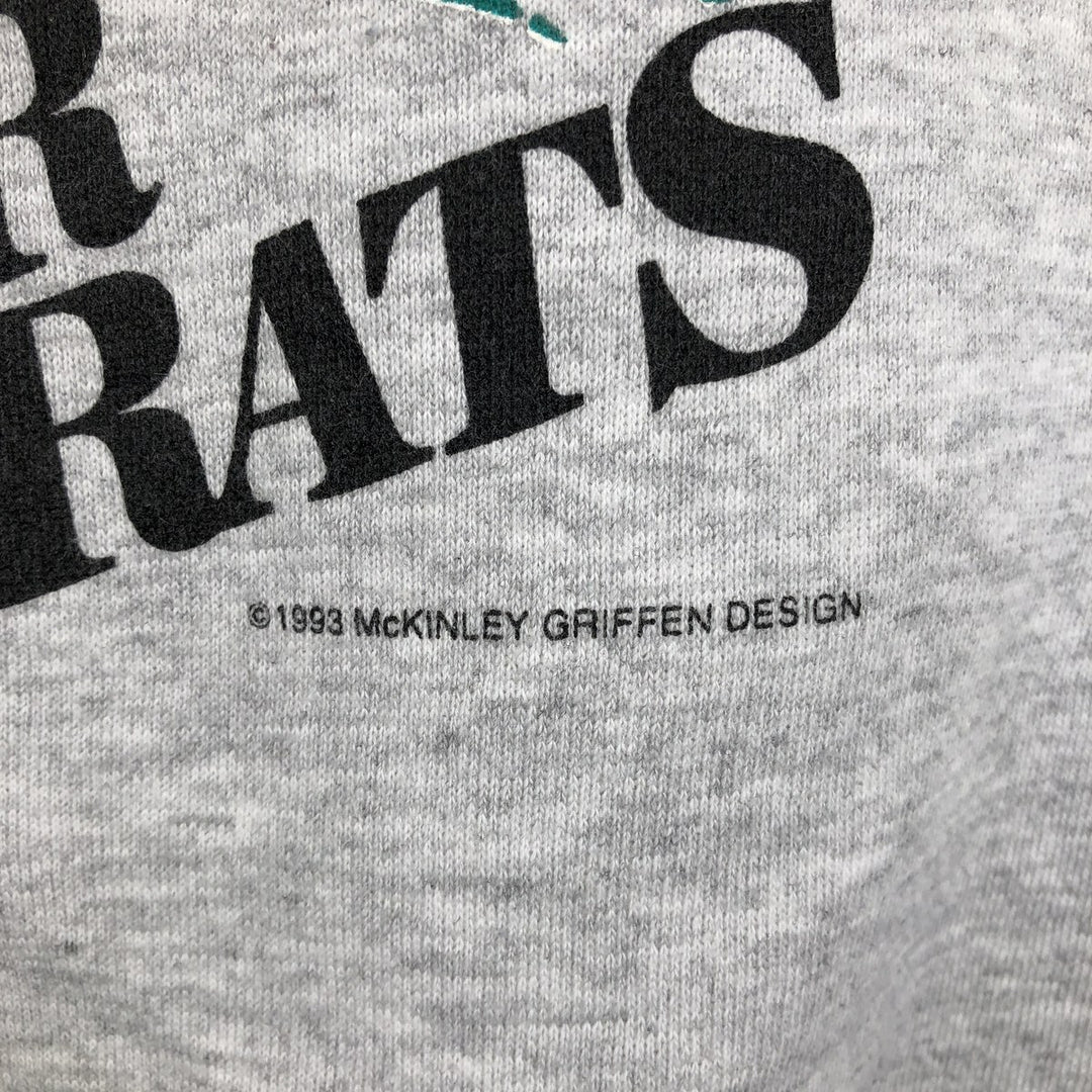 90'S Tultex Albany River Rats Print Sweatshirt, Made in USA, Men's XL equivalent, Vintage cotton gray type Vintage Second Hand