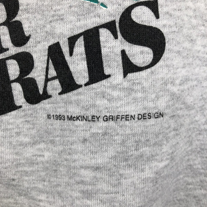 90'S Tultex Albany River Rats Print Sweatshirt, Made in USA, Men's XL equivalent, Vintage cotton gray type Vintage Second Hand