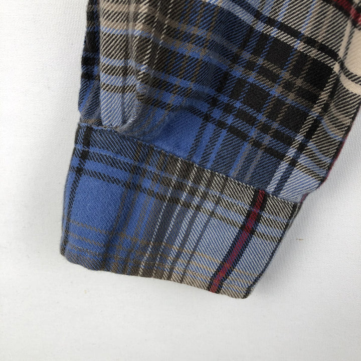 Ralph Lauren Classic Fit Long Sleeve Button Down Light Flannel Check Shirt, Men's Size L cotton Blue type light blue Vintage Second Hand