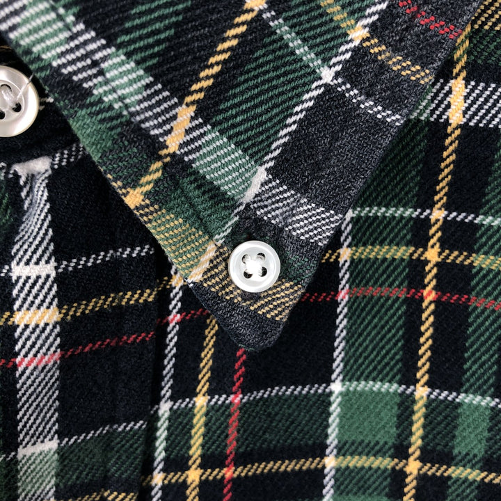 Ralph Lauren Classic Fit Long Sleeve Button Down Flannel Check Shirt Men's Size L cotton Green type dark green Vintage Second Hand