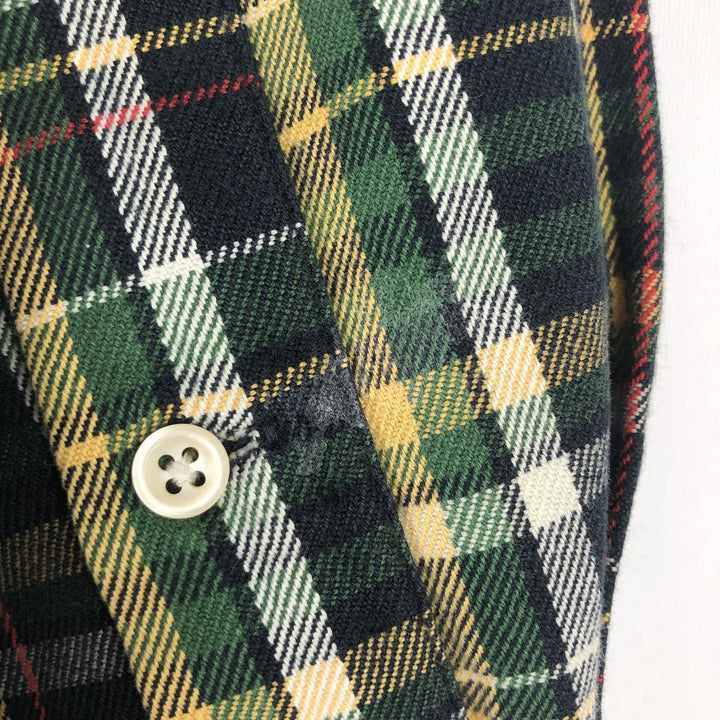 Ralph Lauren Classic Fit Long Sleeve Button Down Flannel Check Shirt Men's Size L cotton Green type dark green Vintage Second Hand