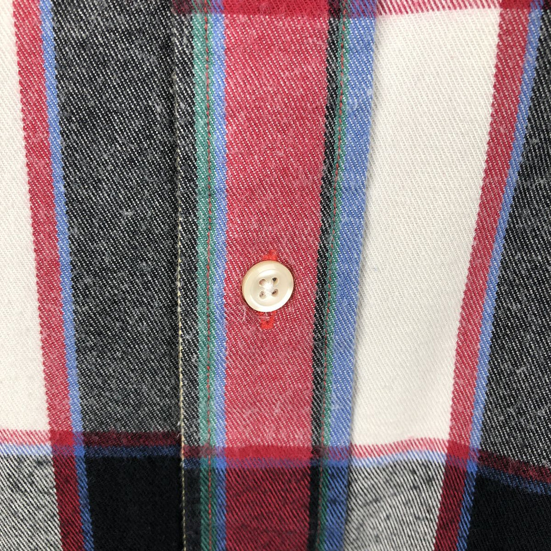 Ralph Lauren long sleeve button down light flannel check shirt, men's XL size cotton green type Vintage Second Hand