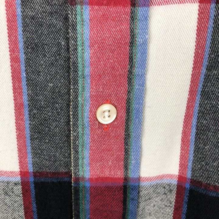 Ralph Lauren long sleeve button down light flannel check shirt, men's XL size cotton green type Vintage Second Hand