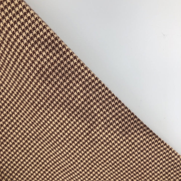 Ralph Lauren CLASSIC FIT Houndstooth Pattern Long-Sleeve Button-Down Light Flannel Check Shirt, Men's Size L (approx.) cotton brown type Vintage Second Hand