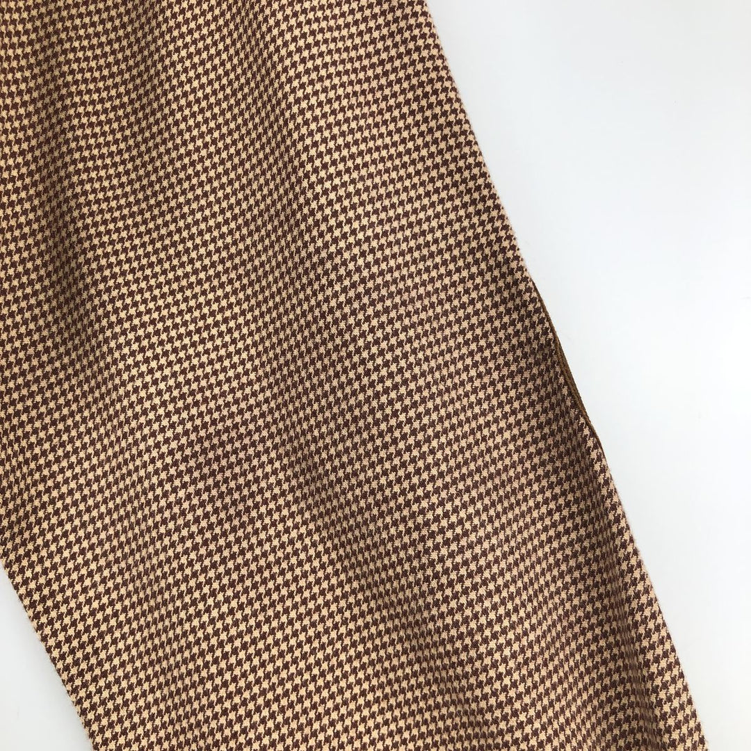 Ralph Lauren CLASSIC FIT Houndstooth Pattern Long-Sleeve Button-Down Light Flannel Check Shirt, Men's Size L (approx.) cotton brown type Vintage Second Hand
