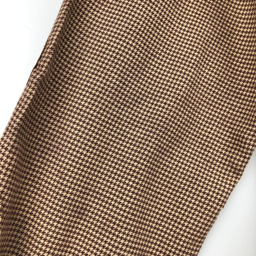 Ralph Lauren CLASSIC FIT Houndstooth Pattern Long-Sleeve Button-Down Light Flannel Check Shirt, Men's Size L (approx.) cotton brown type Vintage Second Hand
