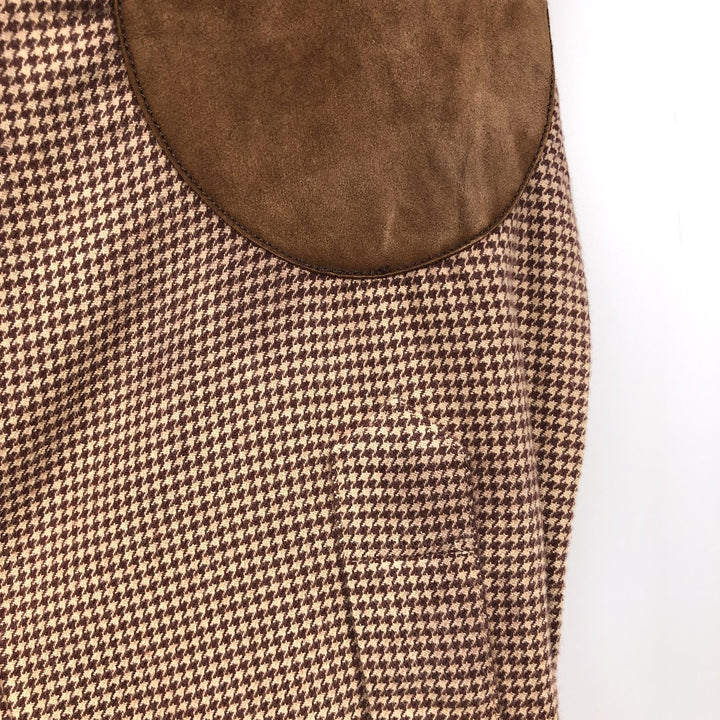 Ralph Lauren CLASSIC FIT Houndstooth Pattern Long-Sleeve Button-Down Light Flannel Check Shirt, Men's Size L (approx.) cotton brown type Vintage Second Hand