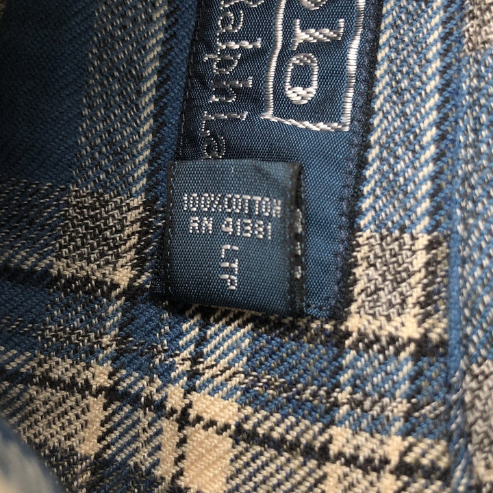 Ralph Lauren POLO by Ralph Lauren Long Sleeve Light Nell Check Shirt, Men's Size S cotton blue type Vintage Second Hand