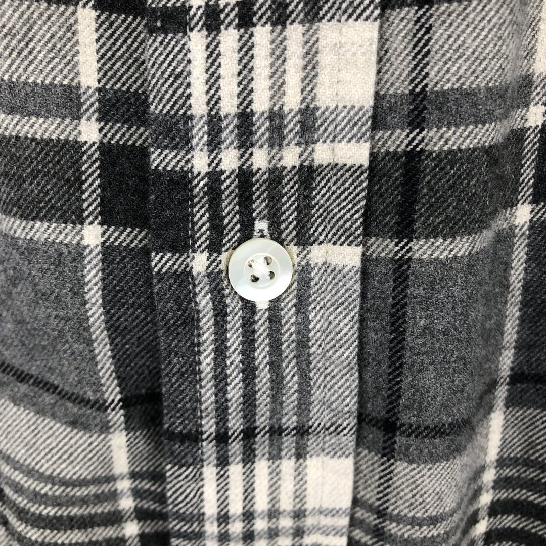 Ralph Lauren long-sleeved button-down light flannel check shirt, men's XXL cotton white type Vintage Second Hand
