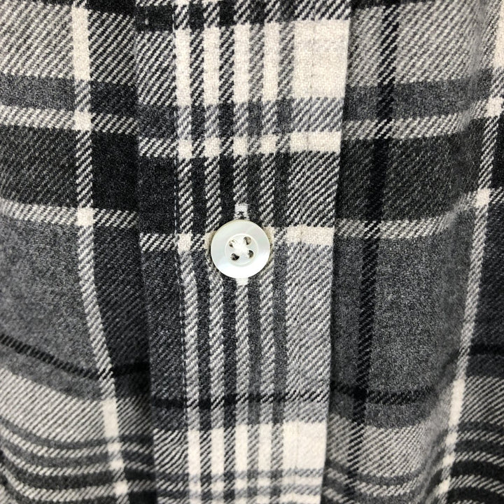 Ralph Lauren long-sleeved button-down light flannel check shirt, men's XXL cotton white type Vintage Second Hand