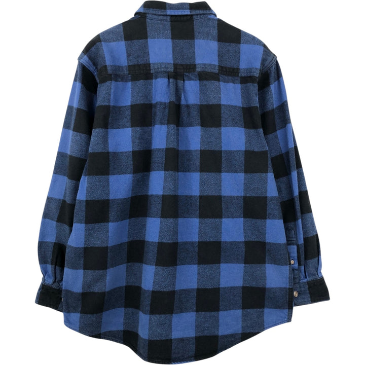FIELD AND STREAM Buffalo Check Long Sleeve Heavy Flannel Check Shirt Men's XL unclear blue type Vintage Second Hand