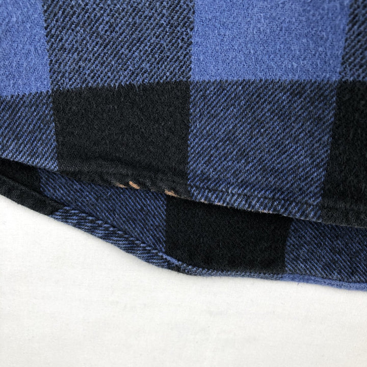 FIELD AND STREAM Buffalo Check Long Sleeve Heavy Flannel Check Shirt Men's XL unclear blue type Vintage Second Hand