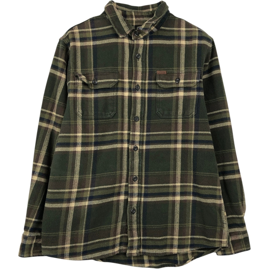 ORVIS Long Sleeve Flannel Check Shirt, Men's Size M cotton dark green Vintage Second Hand