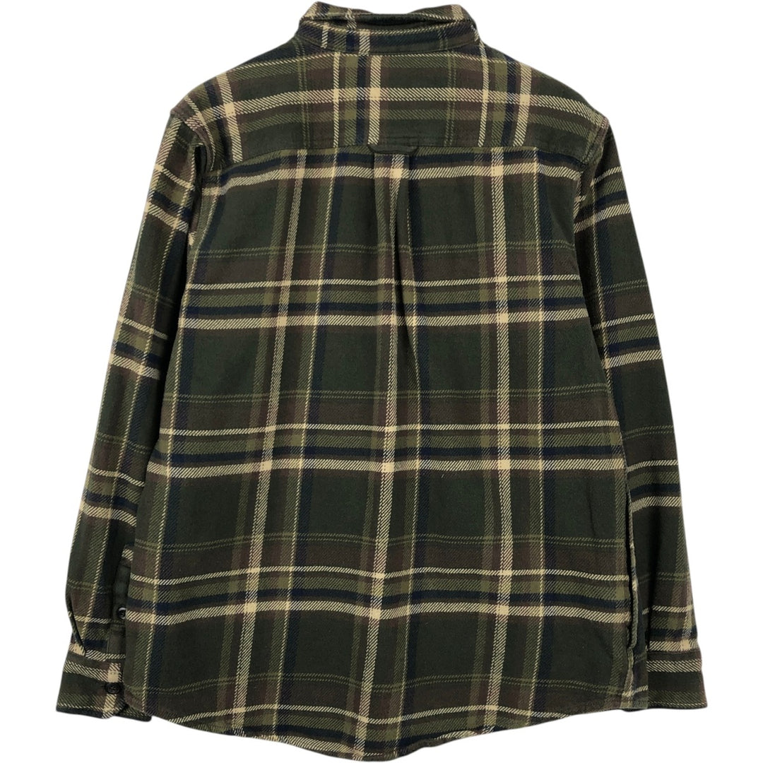 ORVIS Long Sleeve Flannel Check Shirt, Men's Size M cotton dark green Vintage Second Hand