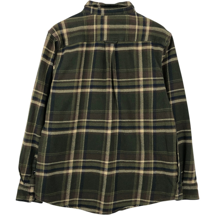 ORVIS Long Sleeve Flannel Check Shirt, Men's Size M cotton dark green Vintage Second Hand
