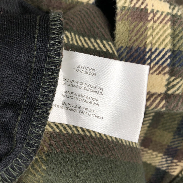 ORVIS Long Sleeve Flannel Check Shirt, Men's Size M cotton dark green Vintage Second Hand