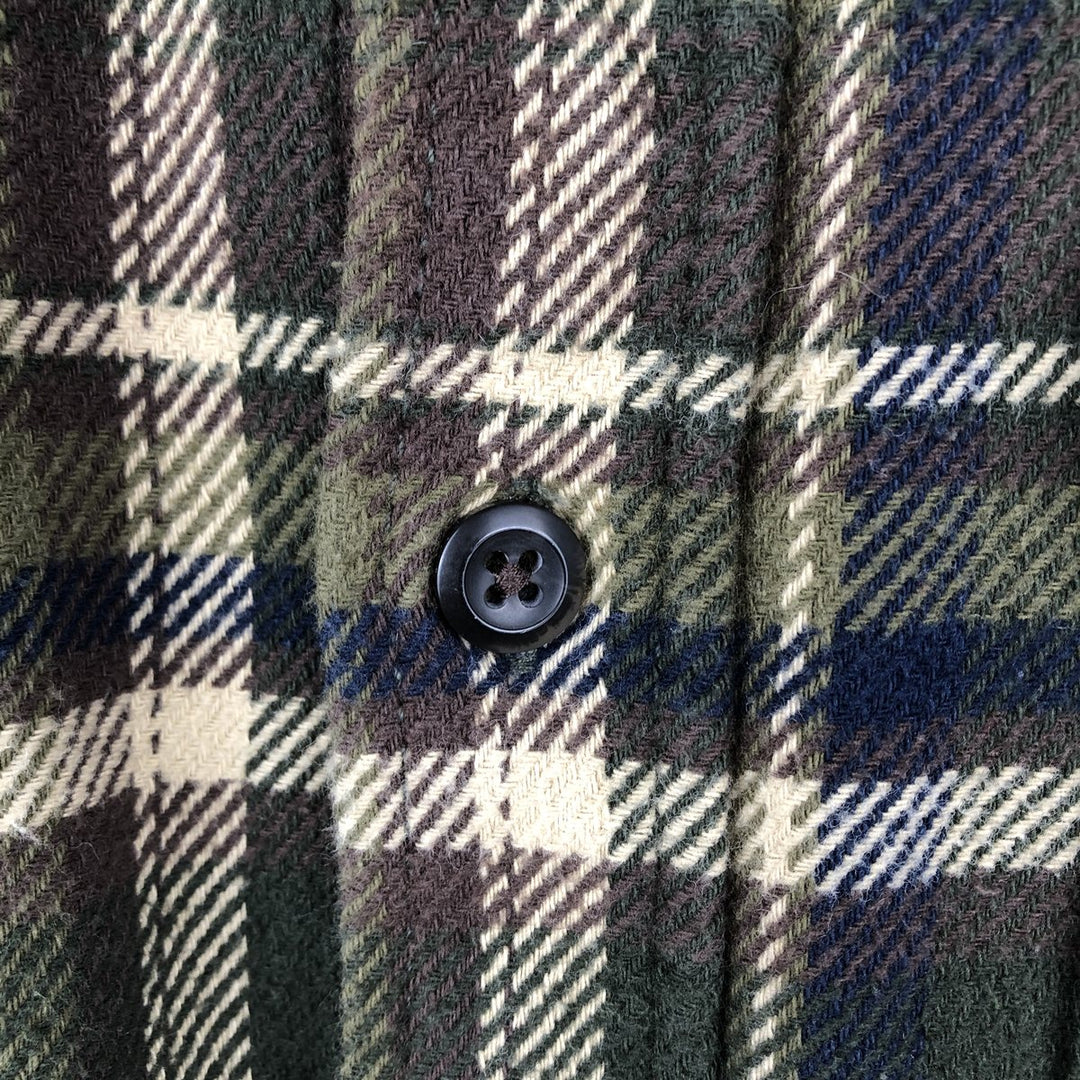 ORVIS Long Sleeve Flannel Check Shirt, Men's Size M cotton dark green Vintage Second Hand