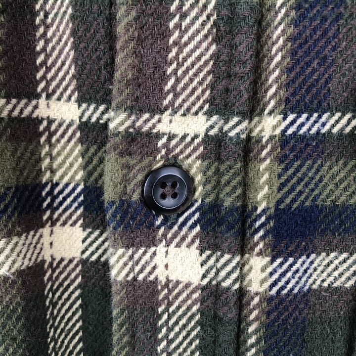 ORVIS Long Sleeve Flannel Check Shirt, Men's Size M cotton dark green Vintage Second Hand