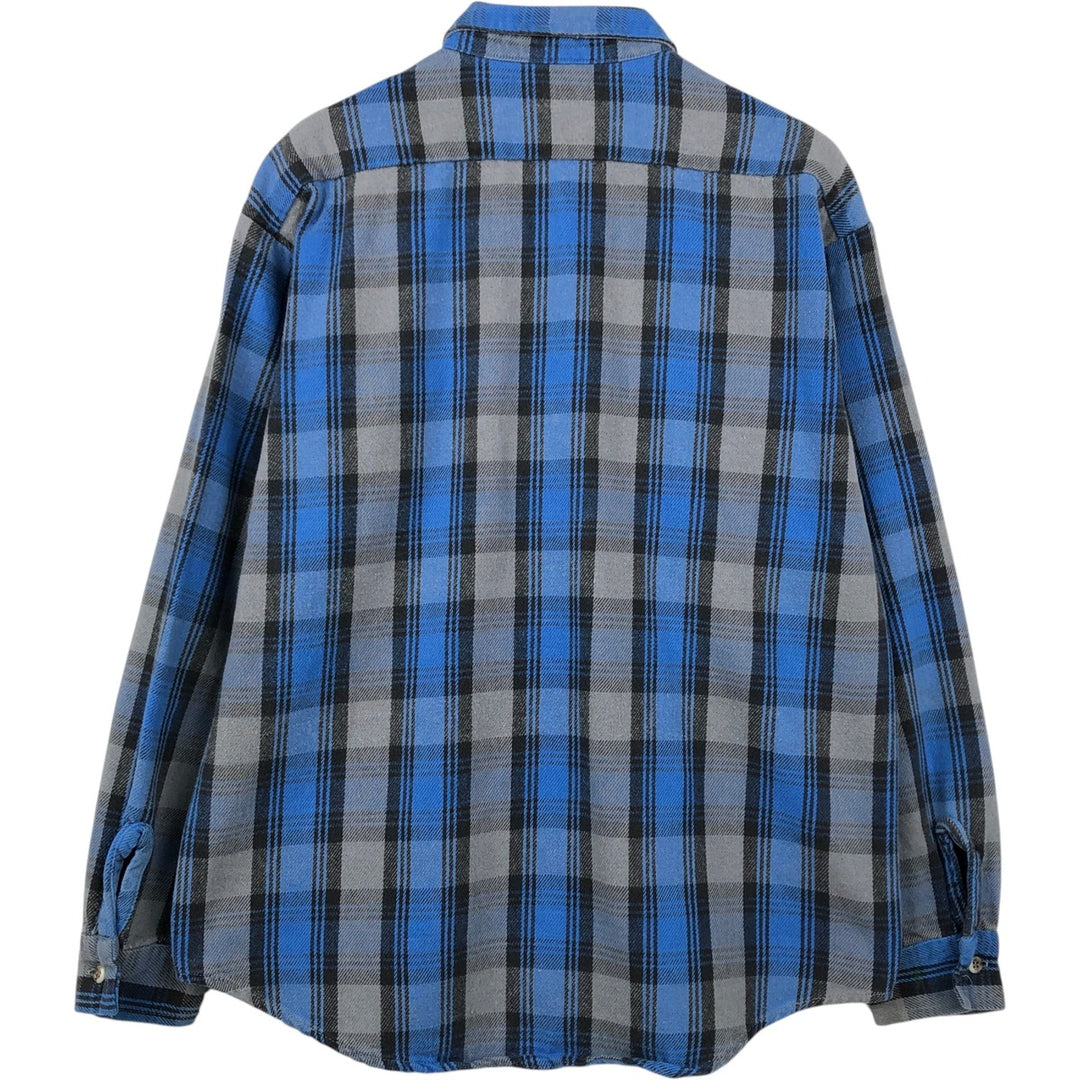 CODET Long-Sleeve Flannel Check Shirt, Made in USA, Men's Size L (equivalent) cotton blue type Vintage Second Hand