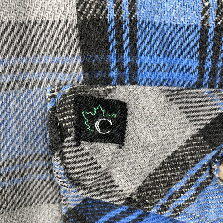 CODET Long-Sleeve Flannel Check Shirt, Made in USA, Men's Size L (equivalent) cotton blue type Vintage Second Hand