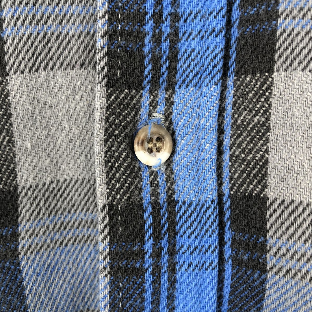 CODET Long-Sleeve Flannel Check Shirt, Made in USA, Men's Size L (equivalent) cotton blue type Vintage Second Hand