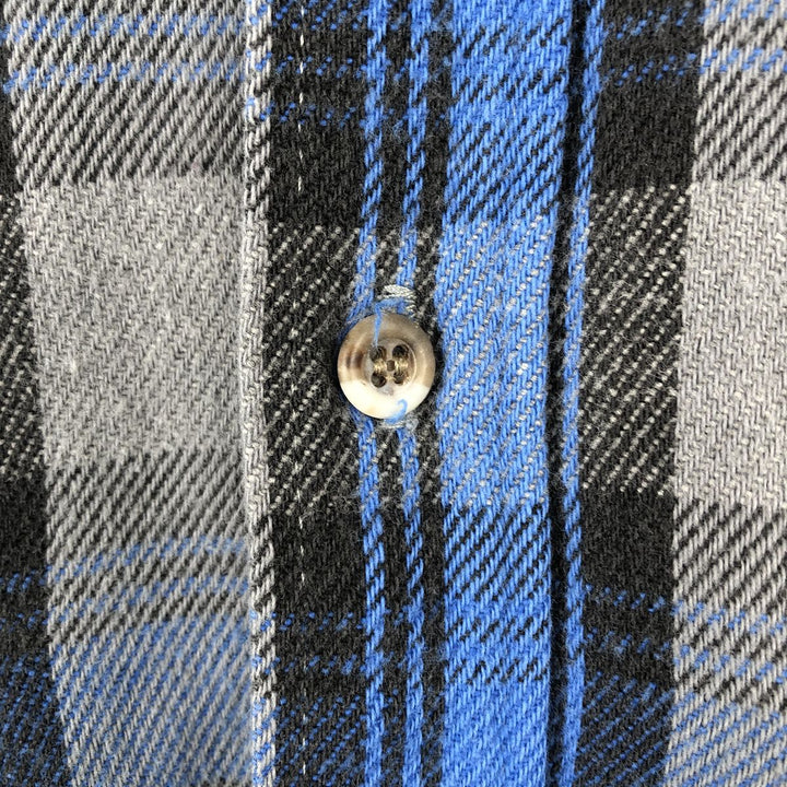 CODET Long-Sleeve Flannel Check Shirt, Made in USA, Men's Size L (equivalent) cotton blue type Vintage Second Hand