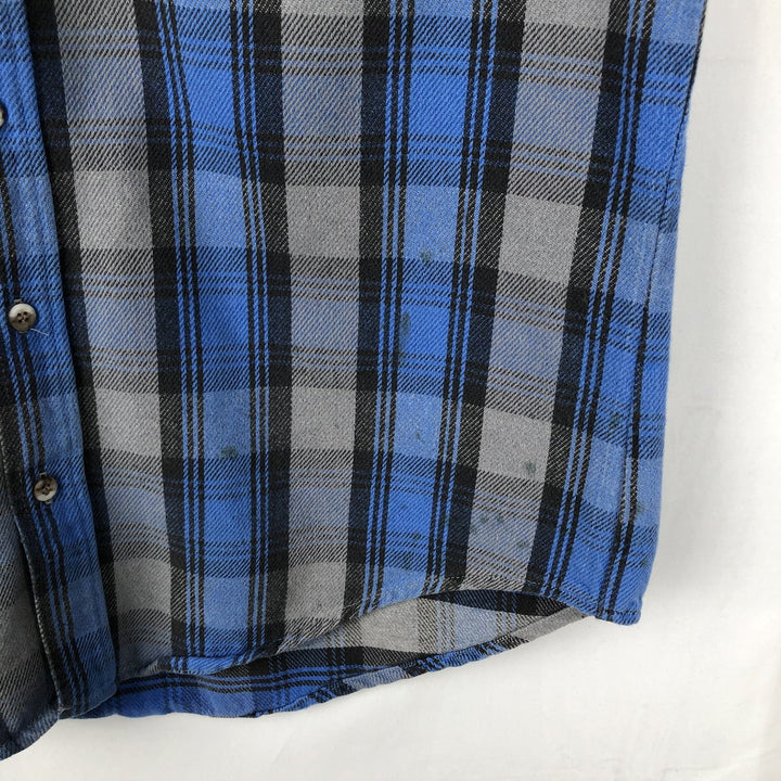 CODET Long-Sleeve Flannel Check Shirt, Made in USA, Men's Size L (equivalent) cotton blue type Vintage Second Hand