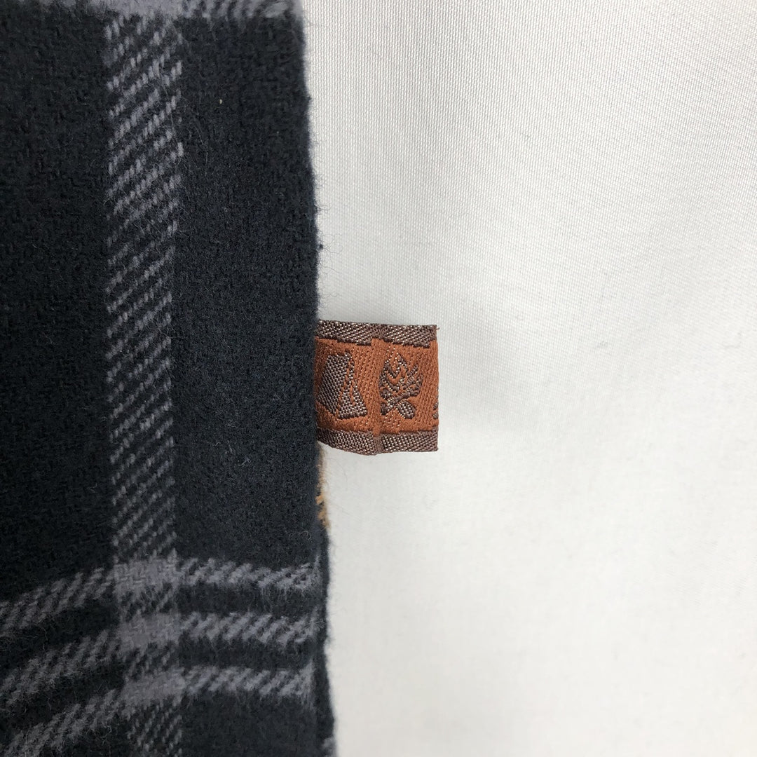 Moose Creek Long-Sleeve Heavy Flannel Check Shirt, Men's Size S (approx.) cotton black type Vintage Second Hand