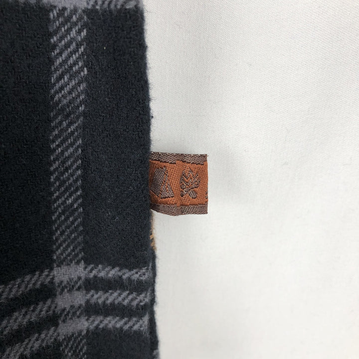 Moose Creek Long-Sleeve Heavy Flannel Check Shirt, Men's Size S (approx.) cotton black type Vintage Second Hand