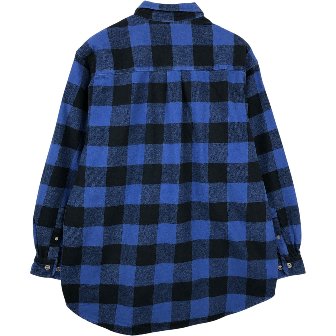 FIELD AND STREAM Buffalo Check Long Sleeve Heavy Flannel Check Shirt Men's XL cotton blue type Vintage Second Hand