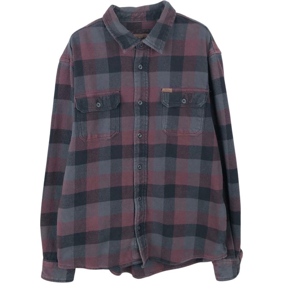ORVIS Long Sleeve Flannel Check Shirt, Men's Size L cotton wine-red Vintage Second Hand