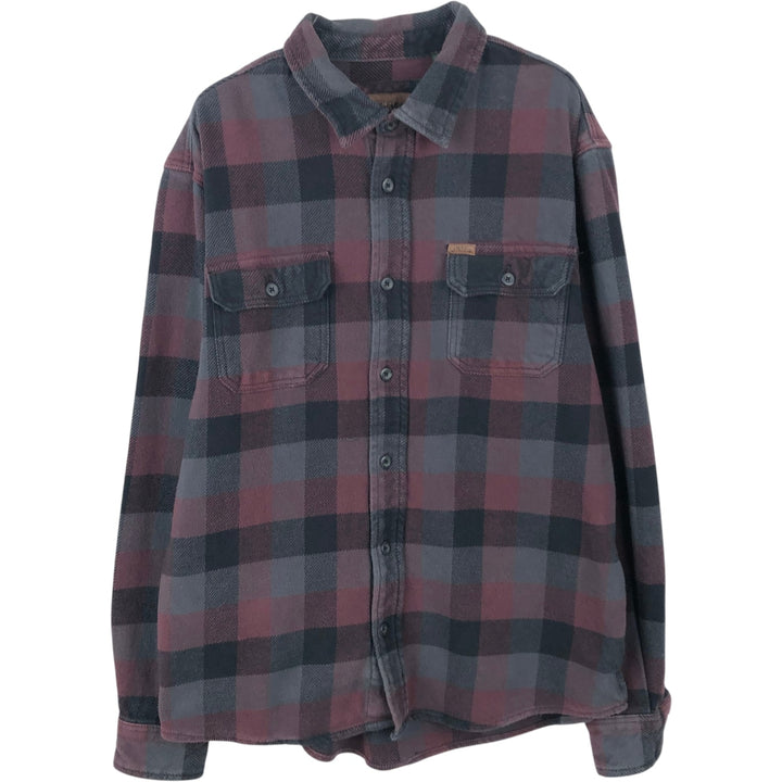 ORVIS Long Sleeve Flannel Check Shirt, Men's Size L cotton wine-red Vintage Second Hand