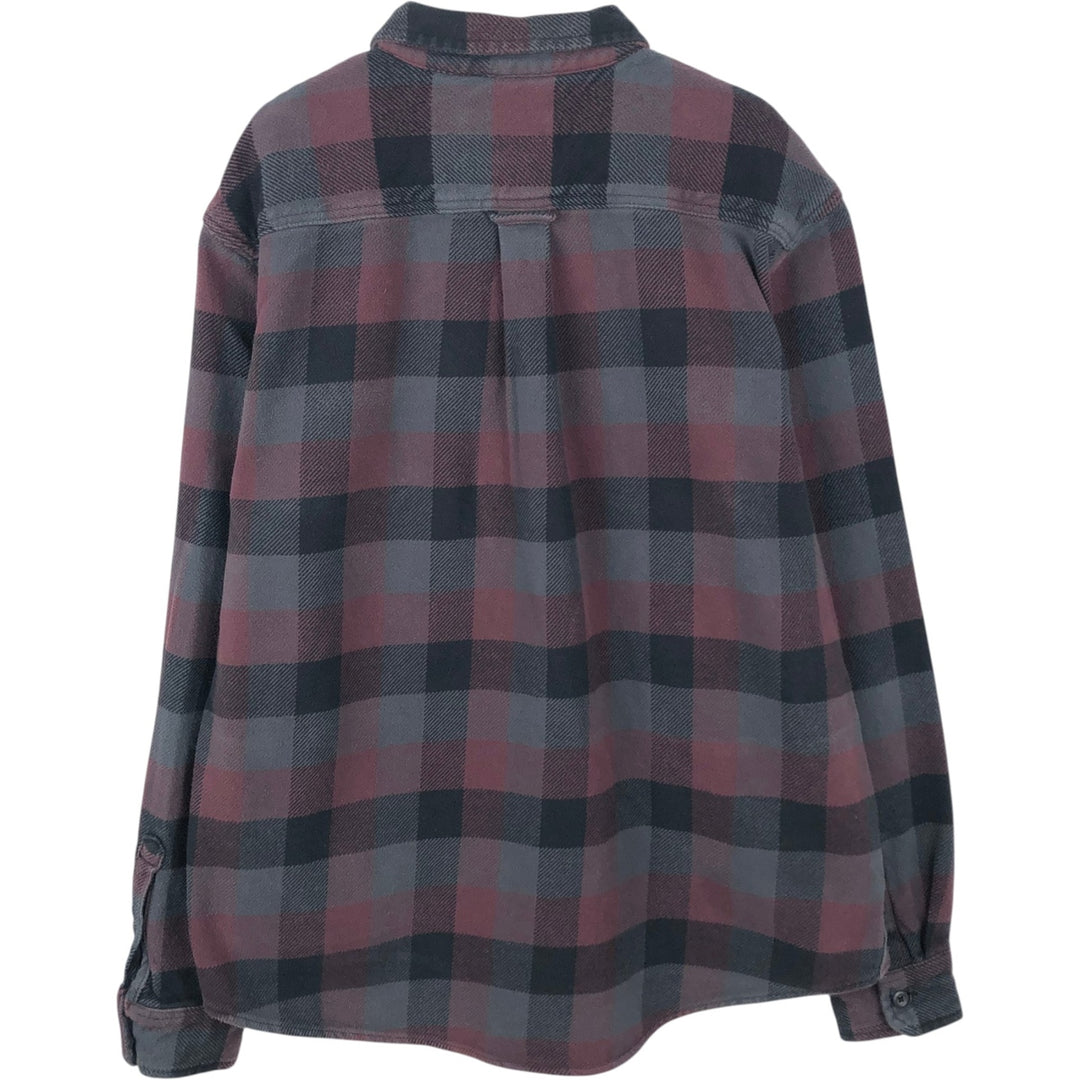ORVIS Long Sleeve Flannel Check Shirt, Men's Size L cotton wine-red Vintage Second Hand