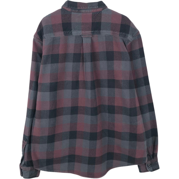 ORVIS Long Sleeve Flannel Check Shirt, Men's Size L cotton wine-red Vintage Second Hand