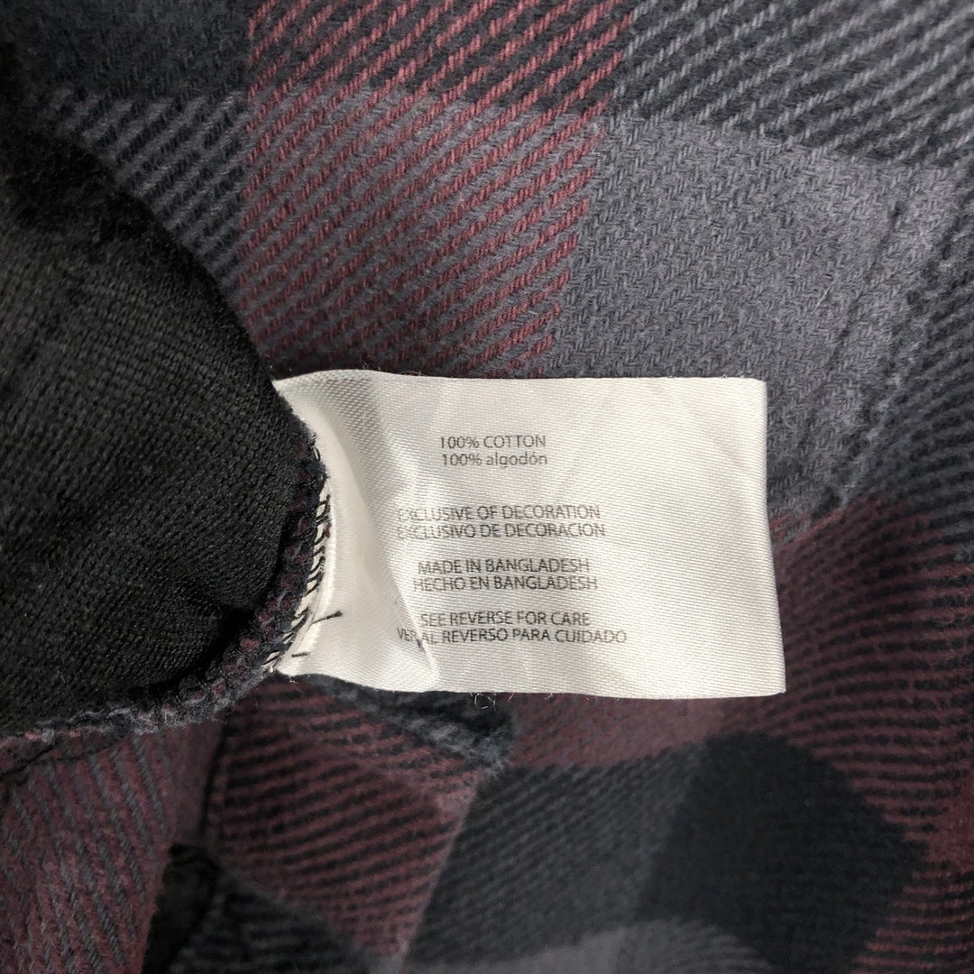 ORVIS Long Sleeve Flannel Check Shirt, Men's Size L cotton wine-red Vintage Second Hand