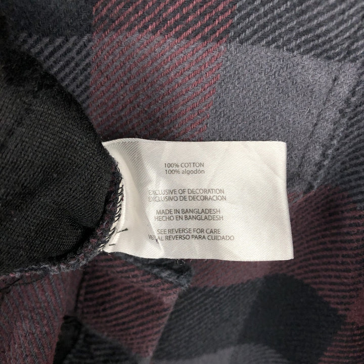 ORVIS Long Sleeve Flannel Check Shirt, Men's Size L cotton wine-red Vintage Second Hand